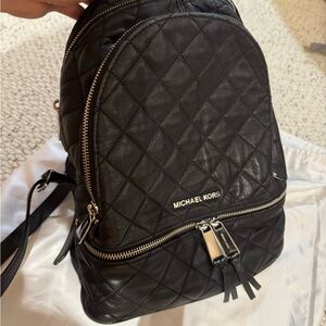 Michael Kors Quilted Black Backpack